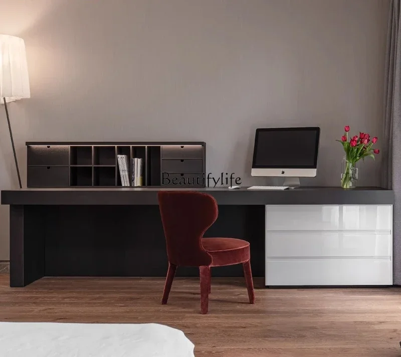 

ls 04Italian simple office computer desk TV cabinet Dresser Multifunctional retractable desk