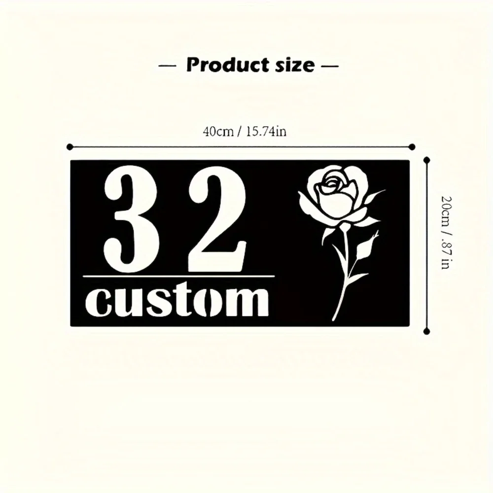 Custom Metal Address Plate with Name and Number Durable Wall Decor for Home Exterior Ideal Wedding