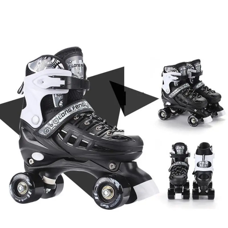 Size 31-42 Kids Adult Roller Skates Boys Girls Double Row Quad Skate Shoes Women Men Outdoor Skating Training 4 Wheels Sneakers