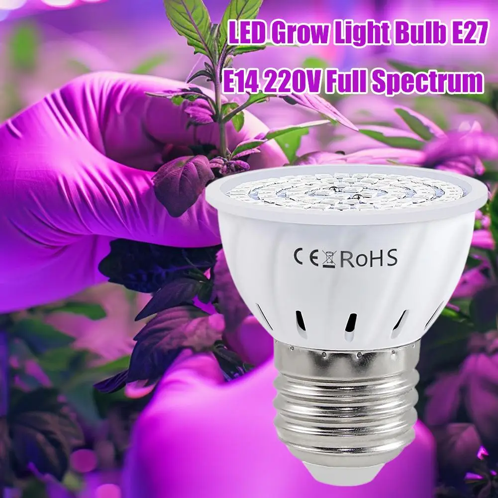 

E27 LED Plant Grow Lights Full Spectrum Indoor Hydroponics Flower Seeds Vegetables Cultivation Grow Tent Lamp
