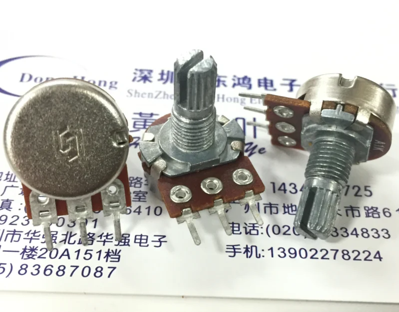 2PCS/lot 16 type single link volume potentiometer 3-pin A1K serrated shaft length 15MM