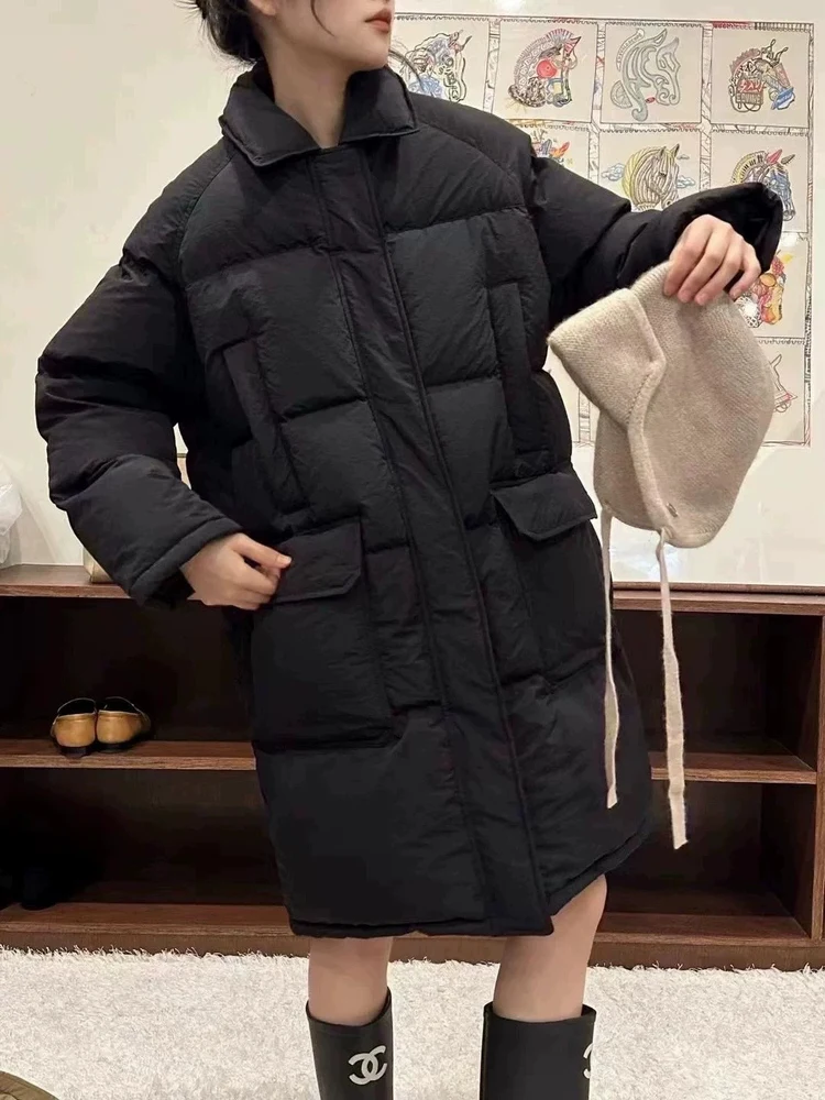 كوي جدا دونغدا بوابة المرأة منتصف طول أسفل Jaet الخبز Sle كيت بسيط Sle ملابس خارجية دافئة طويلة Sve سستة #4