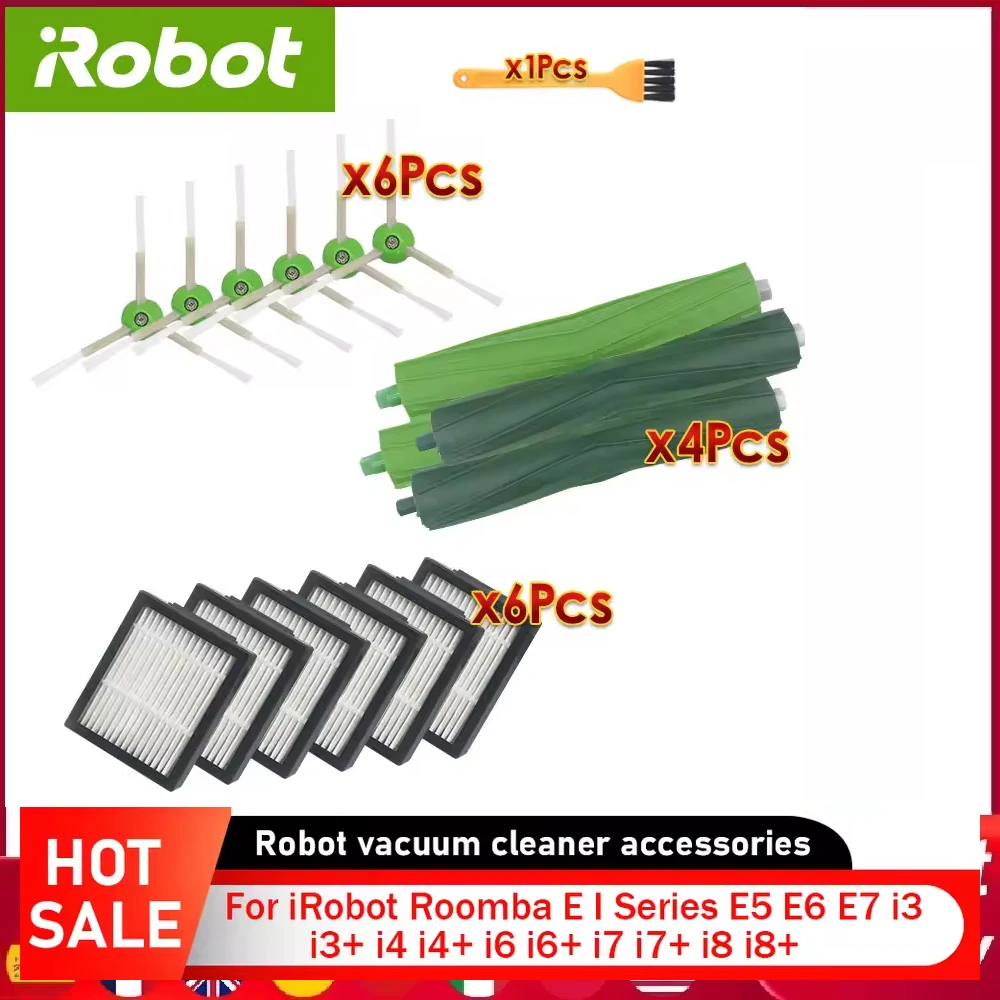 Hepa Filter Side Brush Replacement Parts for iRobot Roomba E I J Series E5 E6 i7 i6 i1 i2 i3 i3+ i4 i8 E7 Vacuums Cleaner Parts