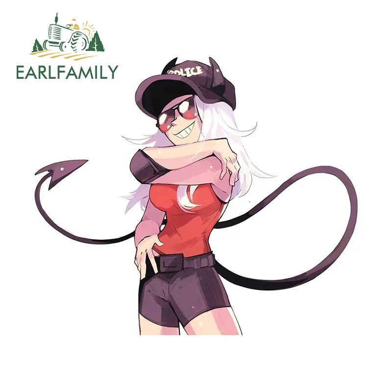 

EARLFAMILY 13cm x 11.2cm for Helltaker Modeus Car Stickers Funny Sunscreen Decal Caravan Motorcycle Vinyl Bumper Air conditioner