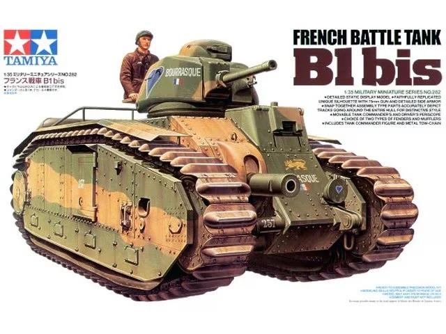 

TAMIYA 1/35 35282 French Battle Tank B1 bis Military Assembled Scale Model Kit DIY Toys Collectible Birthday Gifts