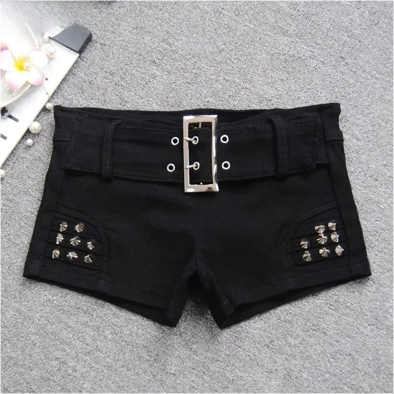 

Женские джинсовые шорты с низкой посадкой, облегающие, сексуальные, с эластичным поясом из ПУ-ткани, повседневные, модные, зимние, модель 206