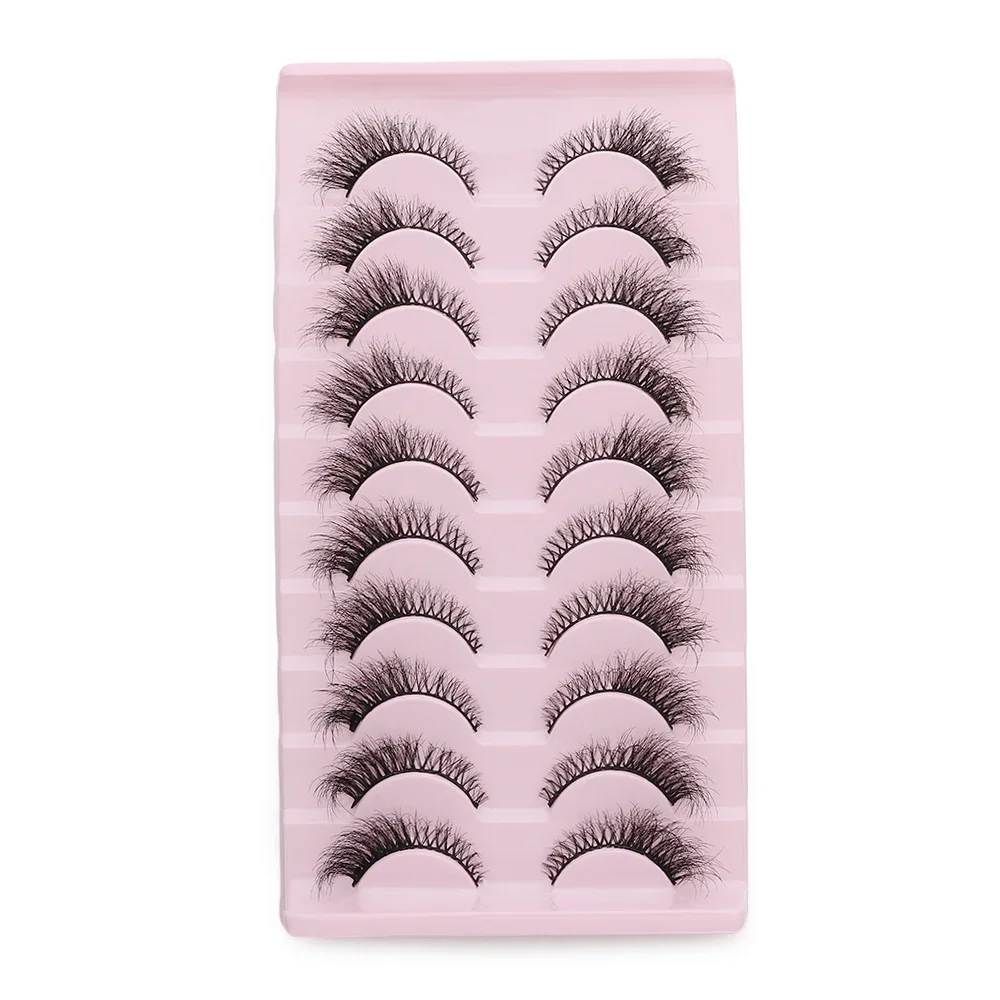 Frauen Schönheit 3D Volumen Faux Nerz Wimpern Kreuz Unordentlich Natürliche Nude Cat Eye Wimpern Handgemachte Falsche Wimpern Wimpern Verlängerung