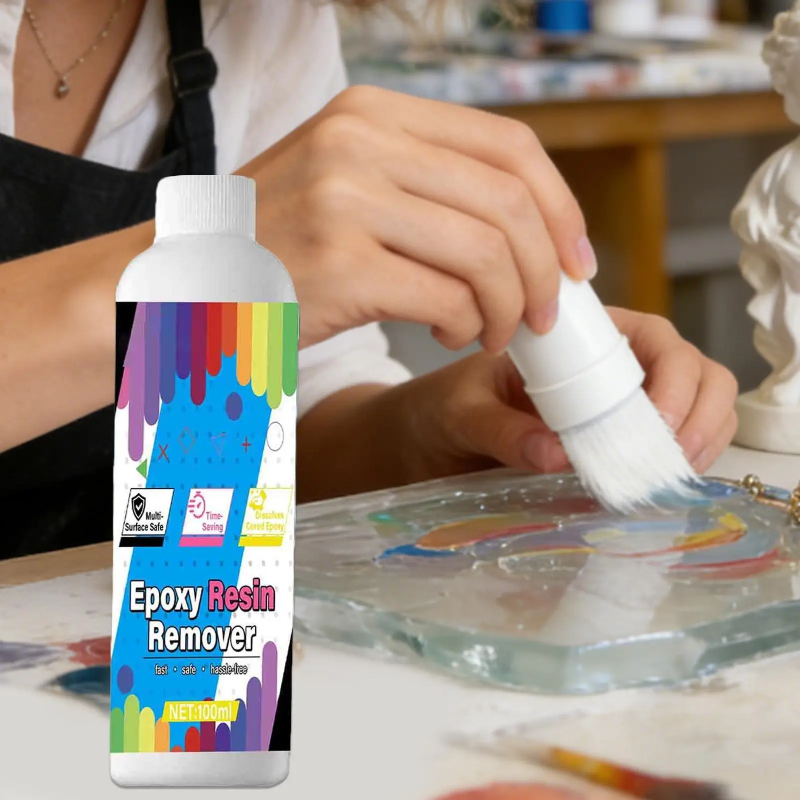 Resin Remover Gel 100ml Epoxy Cleaner Agent Hand Wash Supply Craft Art Studio DIY Jewelry Tool Sticky Residues Cleaning Solution