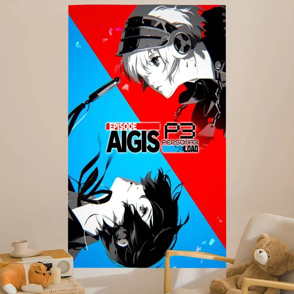 Game P-Persona 3 Reload Colorful Tapestry Wall Hanging Bohemian Wall Tapestries Mandala Wall Art Decor