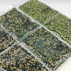 1440Pcs/Package Golden Bottom Pointback Glass Rhinestones Lt.Peridot/Peocock Green/Emerald SS4-SS20 Loose For Nail Art Clothing