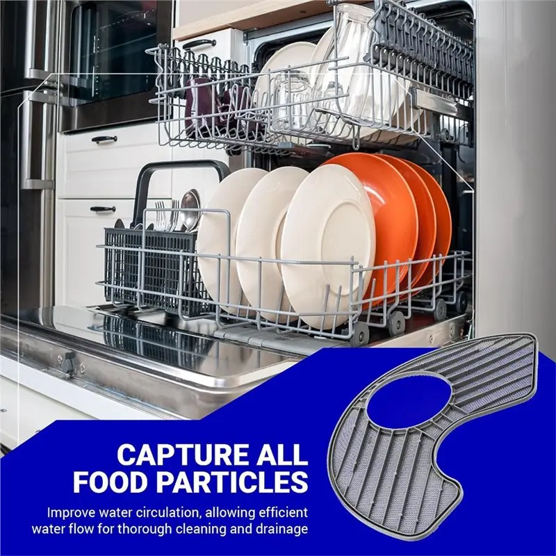 B82B-WPW10463906 Dishwasher Screen Filter Compatible For Whirlpool Dishwasher Effectively Filters All Food Residue