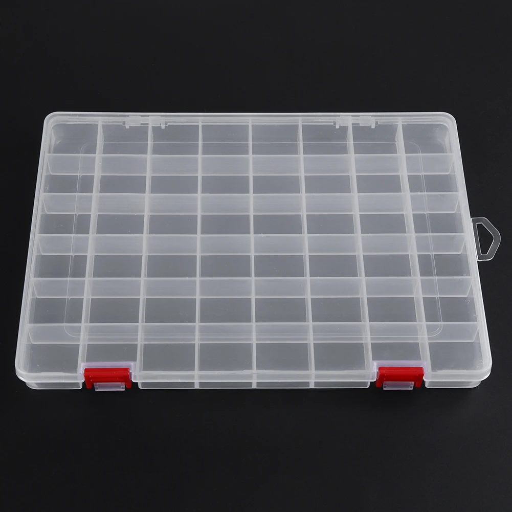 48 Grids Transparent Plastic Fishing Tackle Box Fishing Lures Bait Hooks Storage Case Compartment Container Organizer Tool Boxes