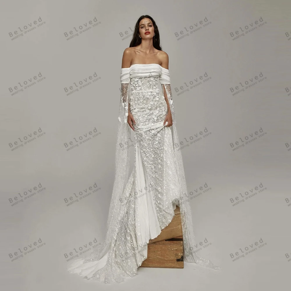 Glamorous Women's Wedding Dresses Vintage Bridal Gowns Lace Tiered Robes Off The Shoulder Sexy Vestidos De Novia Customized 2026