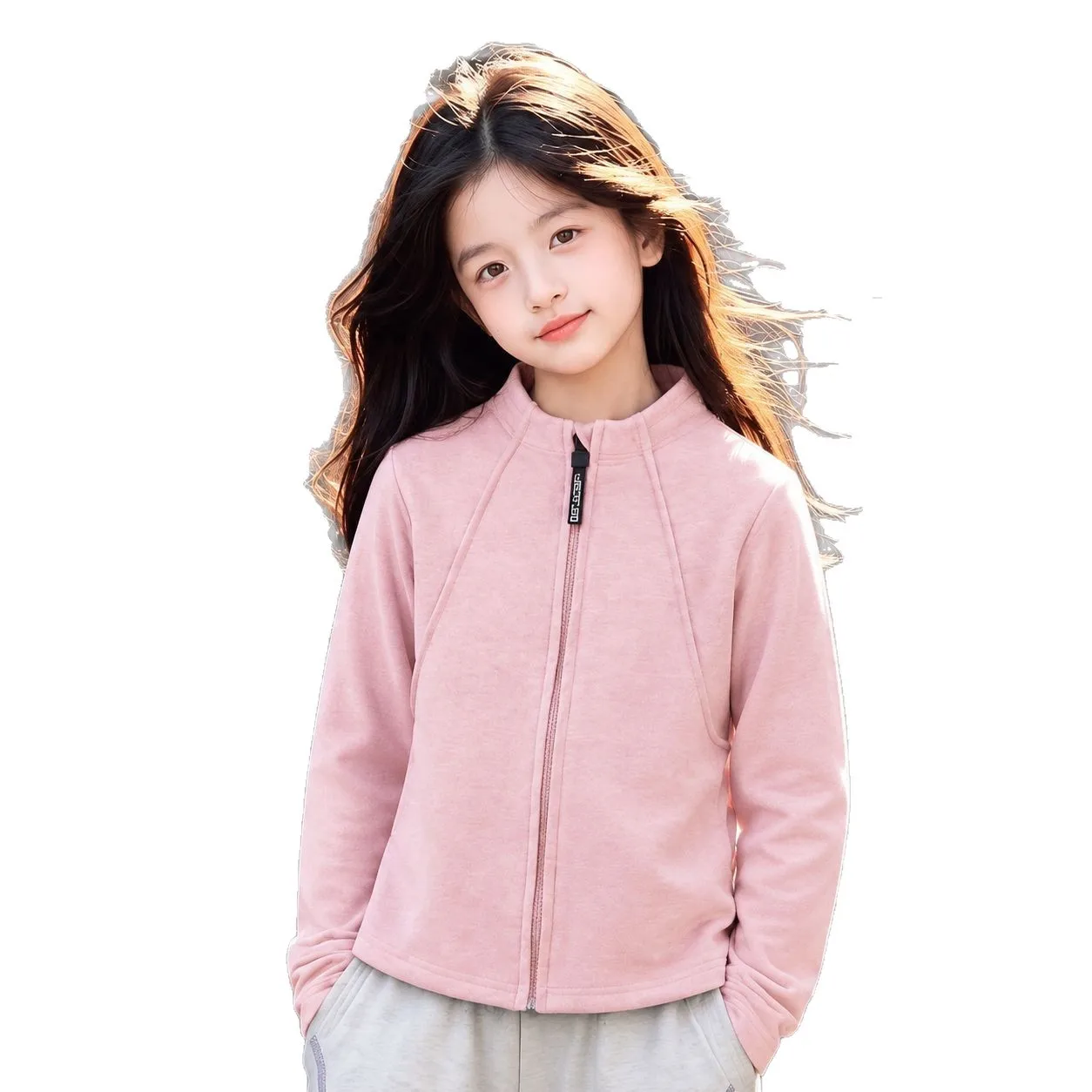 T-shirt Girls Autumn and Winter Uniform with Plush Base Sweatshirt Plush Thick Warm and Slim Fit Jacket Parent-child Outfit