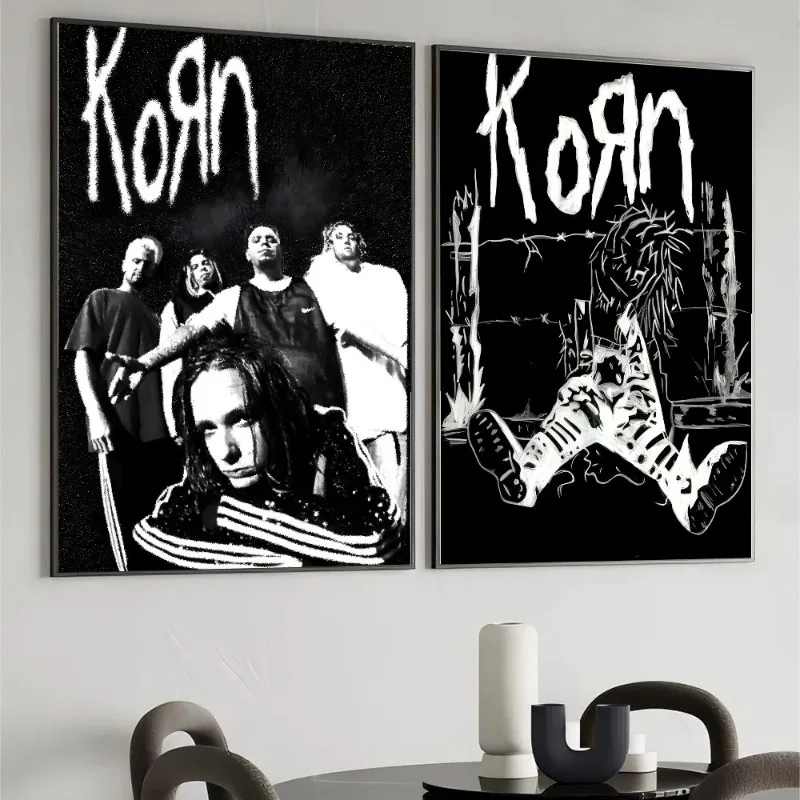 المعادن روك باند K-Korn ملصق جدار ديكور فني ديكور المنزل غرفة المعيشة مطعم المطبخ الفن