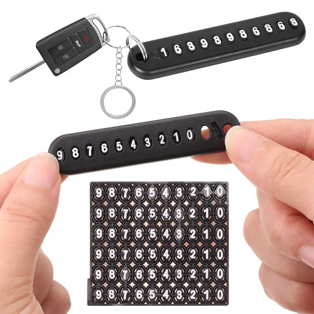 Accessories with Phone Number Key Chain Pendant DIY Anti-lost Car Keychain