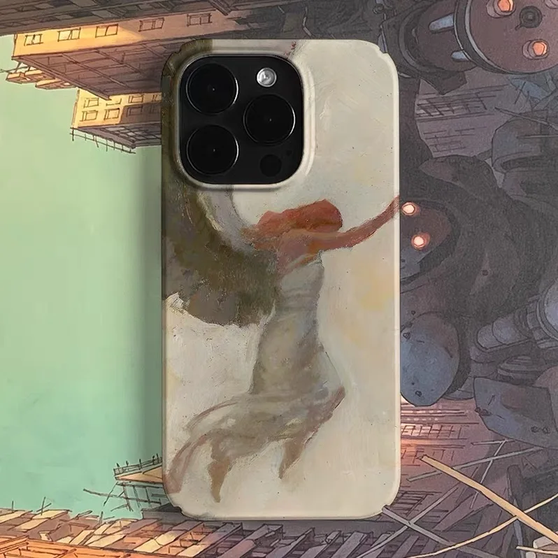 

Yellow Oil Painting of Angels and Goddesses Phone Case for IPHONE 17 Air 16E 15PROMAX 14Plus 13 12MINI 11 XR Acrylic Phone Cover