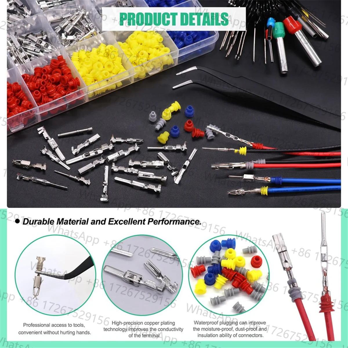 Trendy! 755Pcs Car Electrical Wire Terminal Pins Connector Kit 1/1.5/1.8/2.2/2.8/3.5mm 21Type Connector Pins Terminal Auto