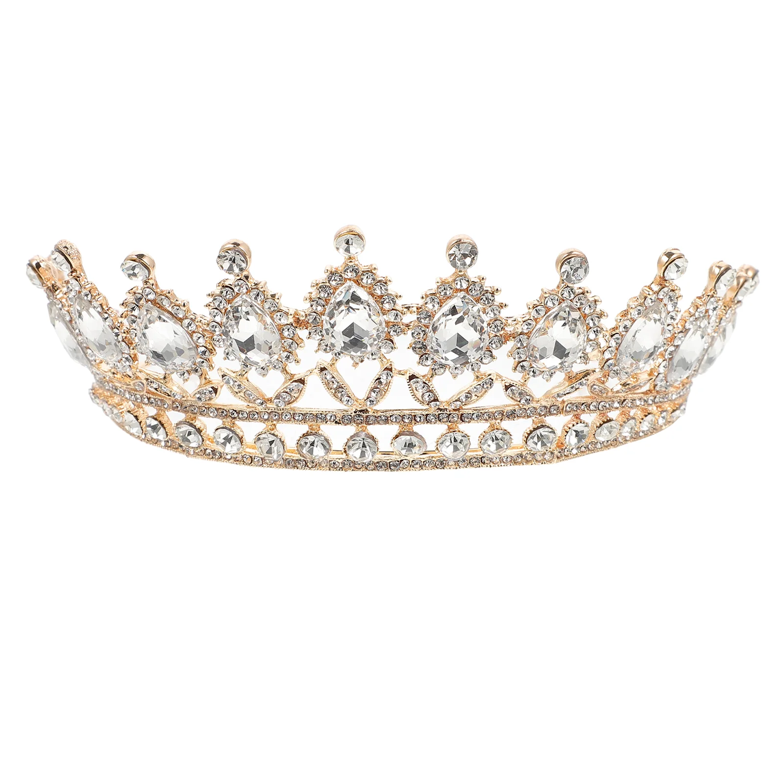 

Gold Hair Accessories Bridal Tiara Rhinestone Crown Wedding Dress Bridesmaid Princess