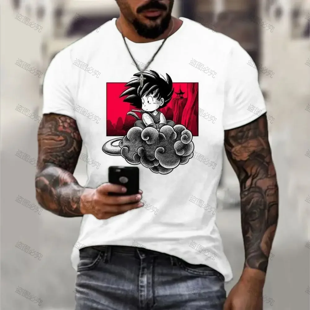 Goku Men's T Shirt Dragon Ball Z Vegeta 2024 Parent-child Wear Gym T-shirts Trend Summer Cartoon Y2k Fashion Short Sleeve O Neck