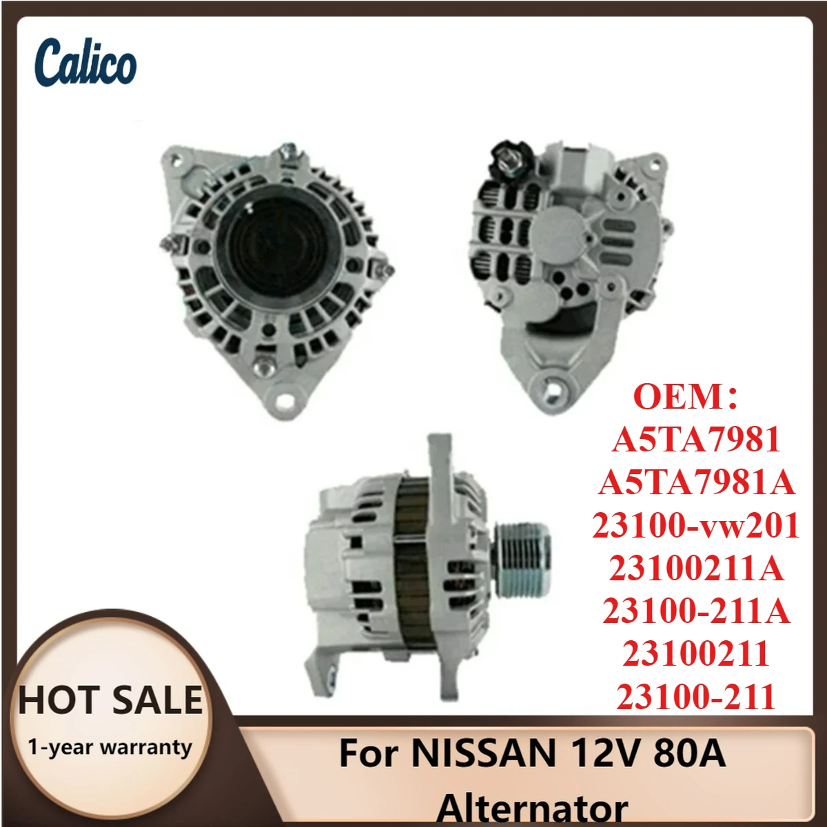 

Высококачественный генератор 12В 80А для NISSAN A5TA7981 A5TA7981A 23100-VW201 23100211A 23100-211A 23100211 23100-211