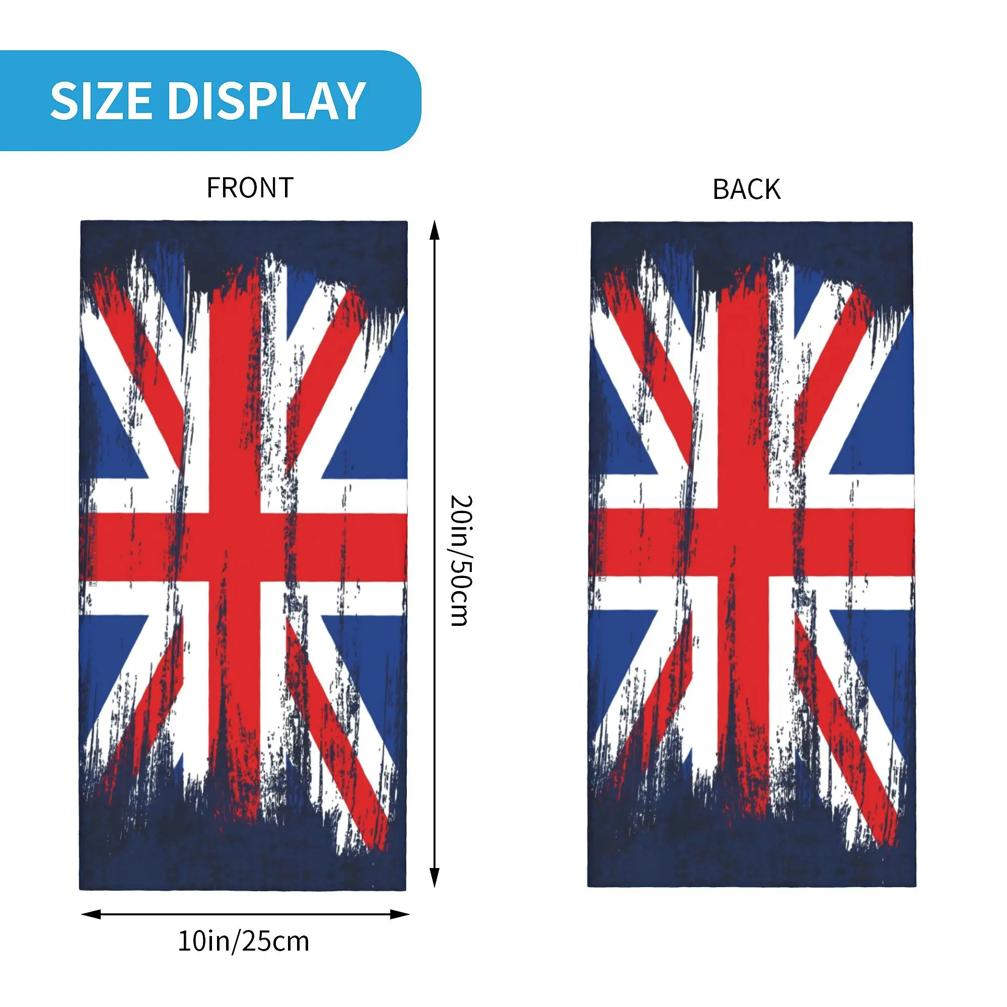 Custom British Flag Neck Gaiter Men Women Windproof Winter  Bandana Scarf for Hiking