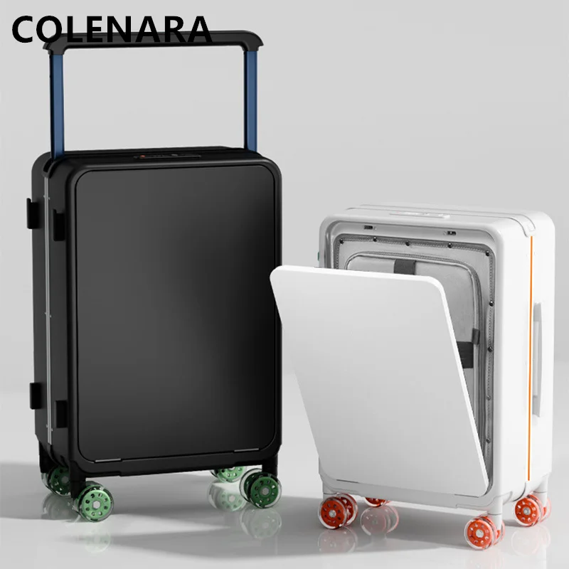 COLENARA ABS+PC Suitcase Front Opening Boarding Case Laptop Trolley Case 20