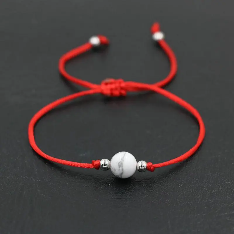 Natural Tiger Eye Stone 10mm Black Red Thread Rope String Briad Bracelets For Men Women Couples Lovers Jewelry Gifts