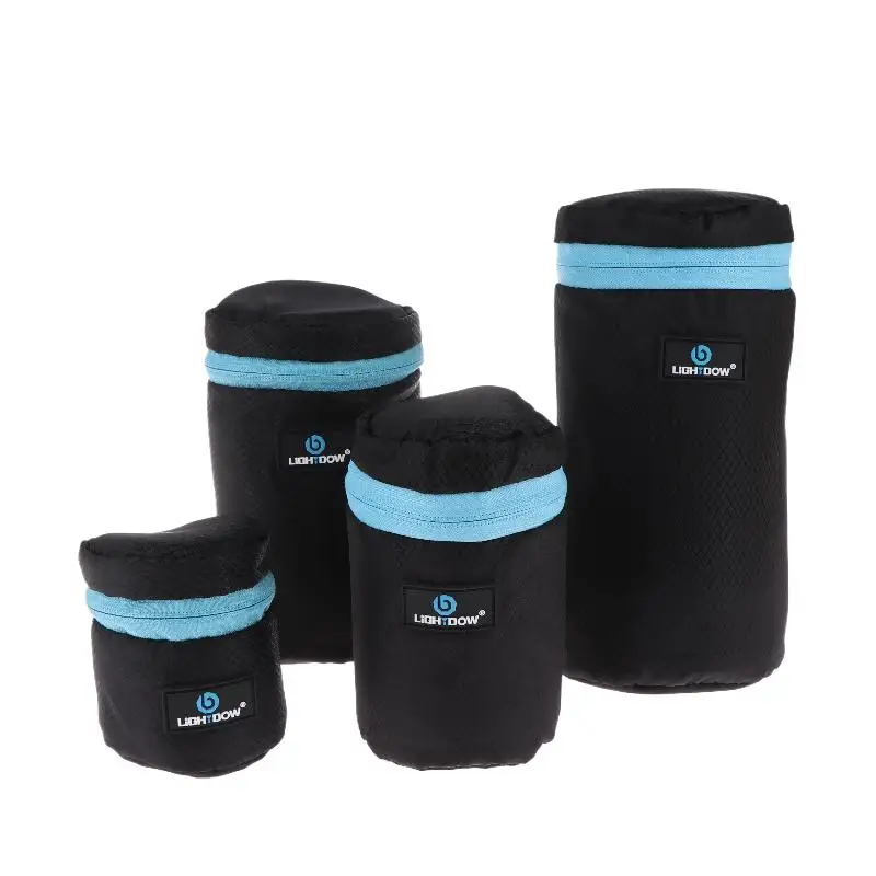 1 قطعة 4 أحجام عدسة الكاميرا حقيبة الحقيبة مقاوم للماء عدسة كيس التخزين لملحقات التصوير الفوتوغرافي