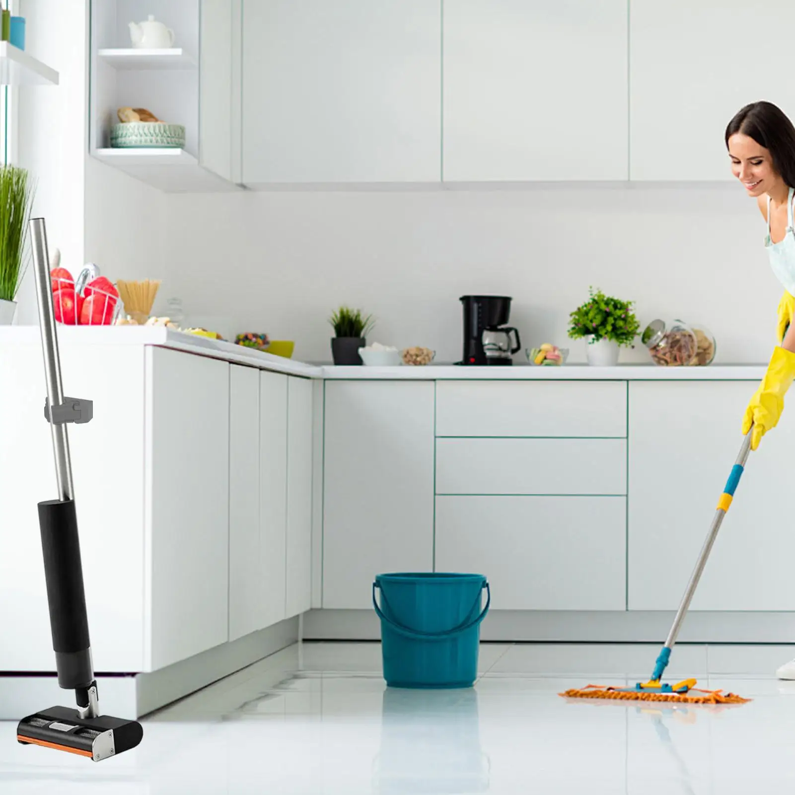 Broom Holder Wall Mount Mop Organizer Hanger Wall Mounted Broom Holder For Outdoor Apartment Kitchen Bathroom Garage Backyard