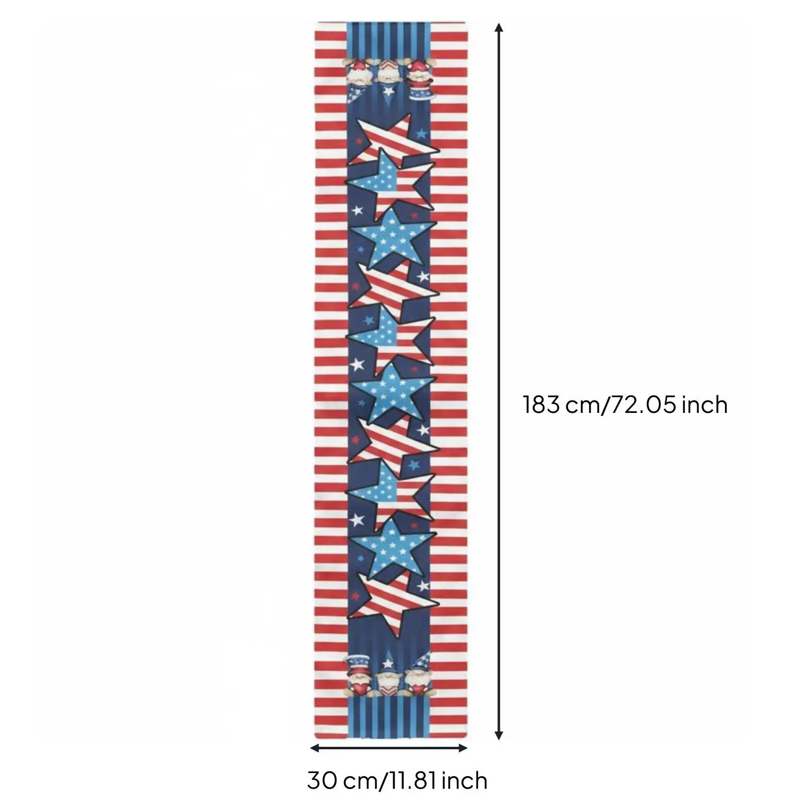 Holiday Polyester Table Runner American Flag Design for Dining Table Red White Blue Striped Placemat for Veterans Day Decor