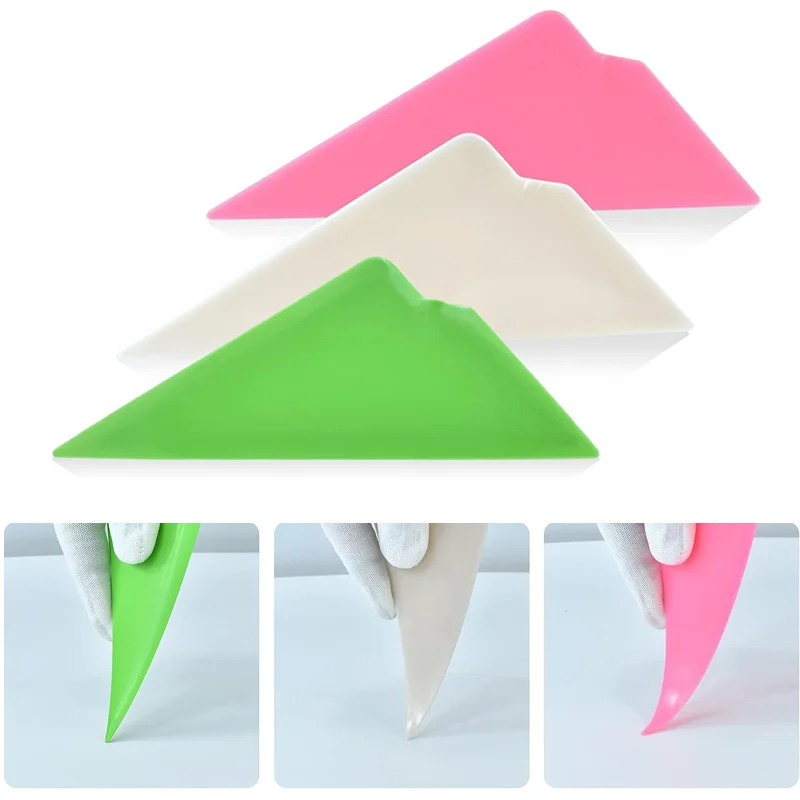 3 Hardness Car Corner Triangle Squeegee Window Tint Kit Plastic Card Scraper Tight Spaces Wrap Vinyl Curves Slot Tint Tool