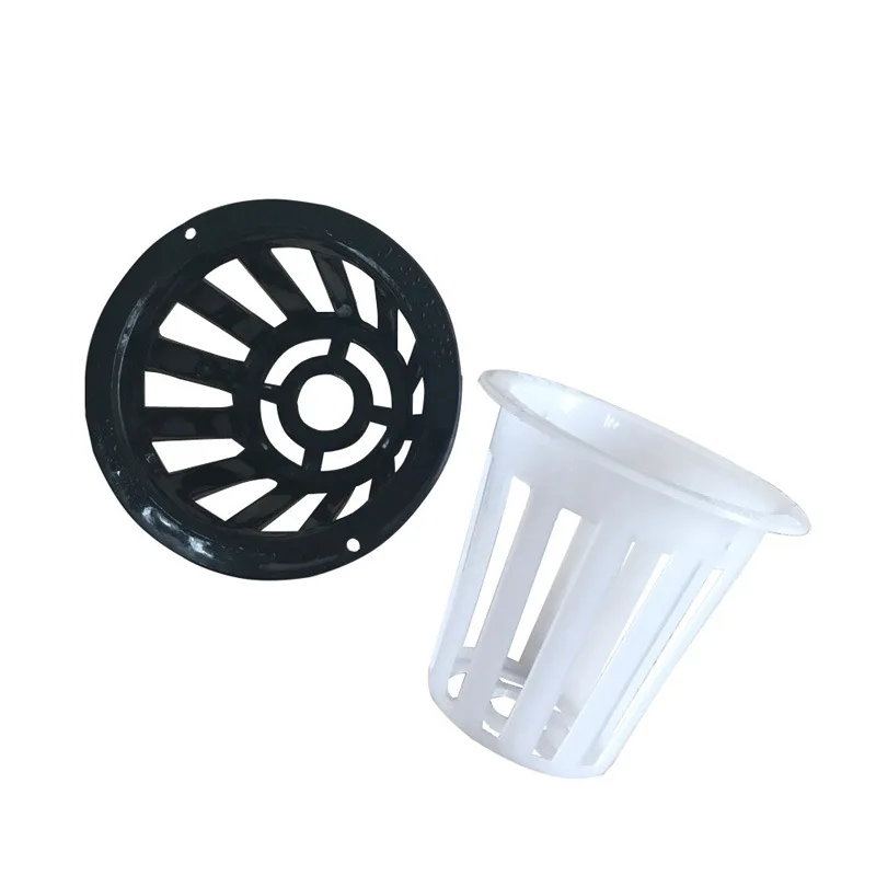 100PCS Plastic Hydroponic Net Cups Size 5B 49-56mm Two Colors Root Fixers for Fruits Vegetables Hydroponic Planting