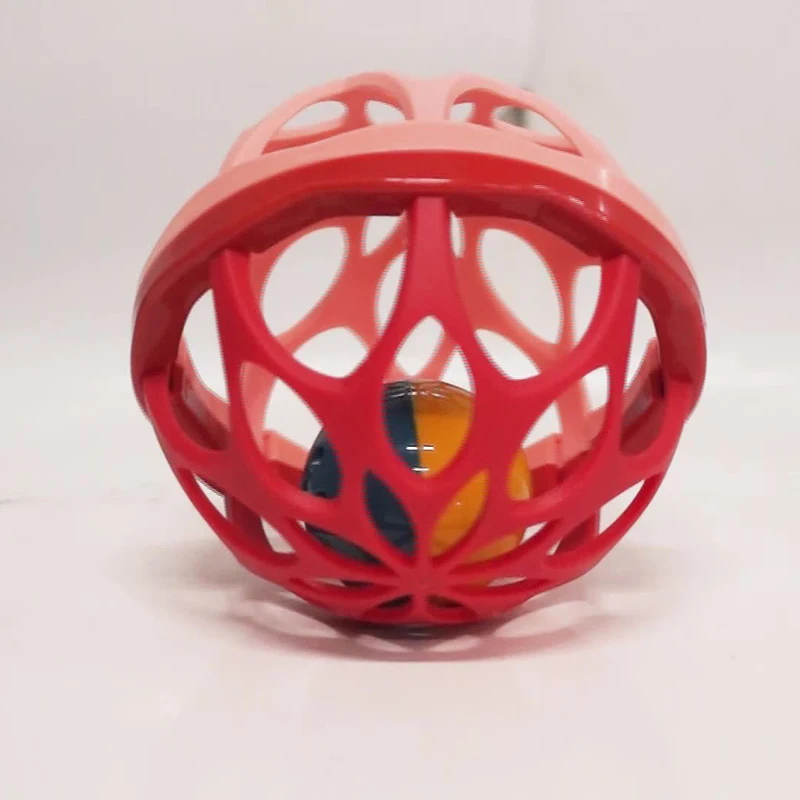 Cloche apaisante pour bébé de 0 à 3 ans, jouet en caoutchouc souple Double face, exercice de préhension éducatif pour bébé, hochet, balles de préhension à la main