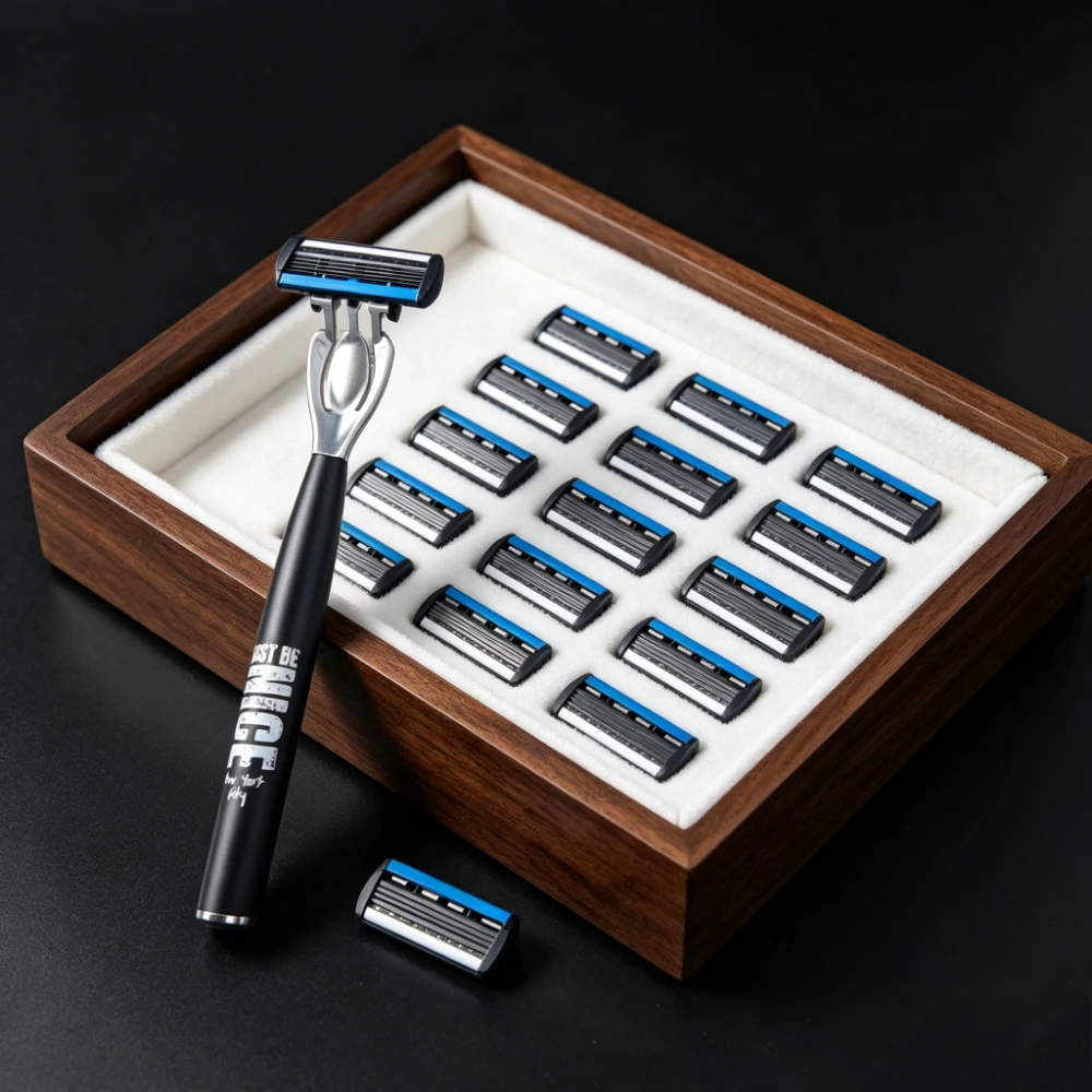 Men's Manual Razor 6-Layer Precision Blade System Replaceable Refills, Long-term Use, Men & Women Suitable Great Gift Idea