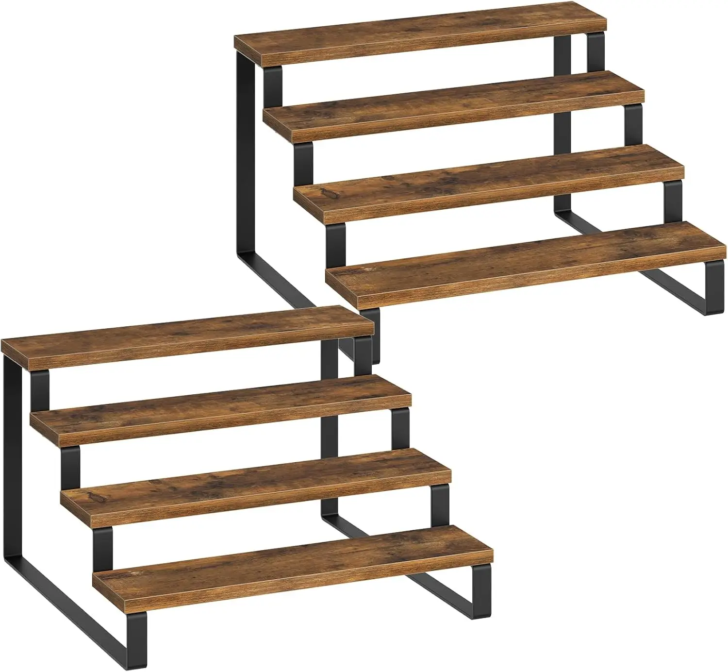 

Spice Rack, 4 Tier Wooden Display Riser Stand, Kitchen Storage Organizer for Spices, Versatile Display Shelf, Space Sav