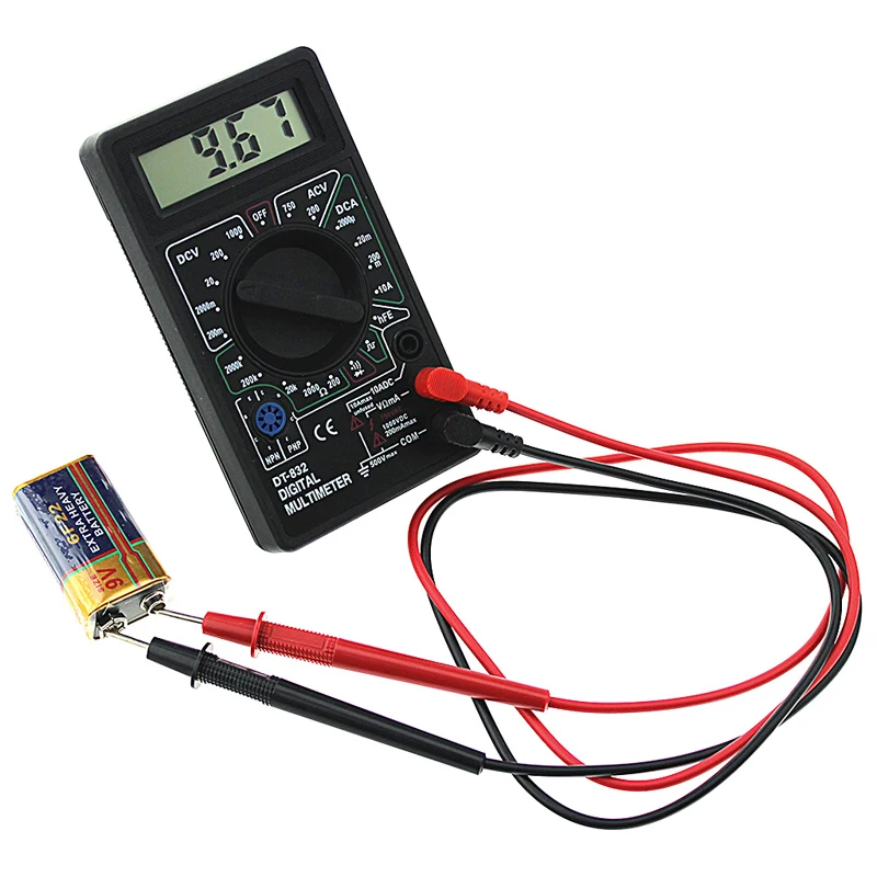 Professional DT832 Digital Multimeter LCD for DC Voltmeter Ammeter Ohm Tester