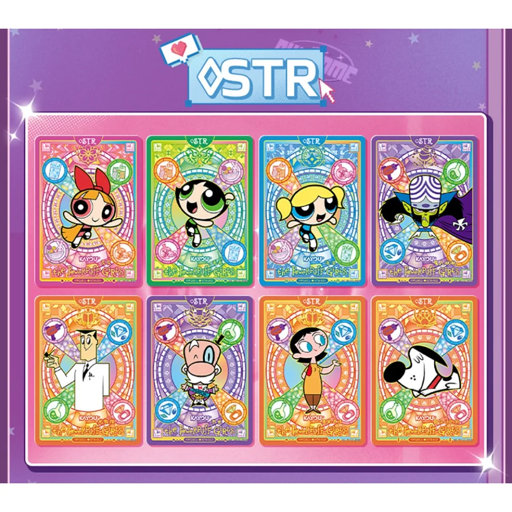 مجموعة بطاقات KAYOU The Powerpuff الأصلية للفتيات، رسوم متحركة كوميدية، شخصية كرتونية جميلة وأنيقة، هدية بطاقات الأميرة