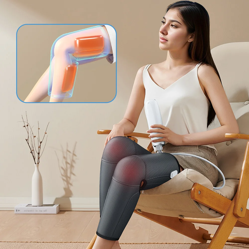 

Leg Massager Air Compression Leg Circulation System Wraps Feet Calves& Thigh for Muscles Relaxation& Swelling Cramps Pain Relief
