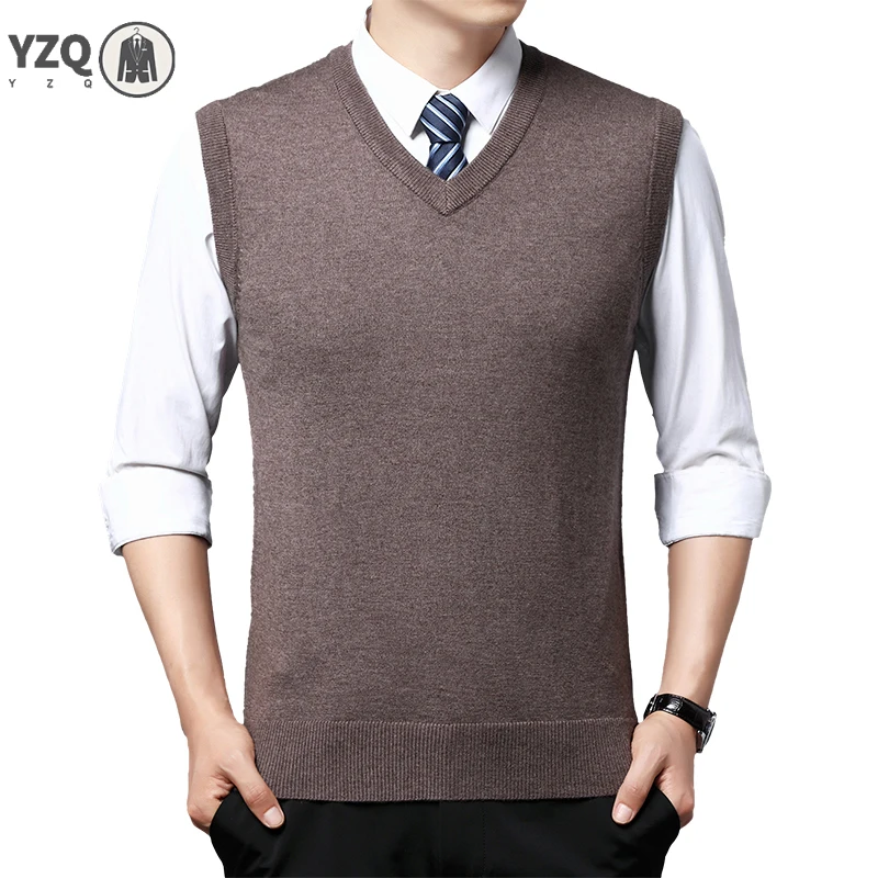 Men's Casual Sweater Vest Warm and Comfortable Vest in Autumn and Winter