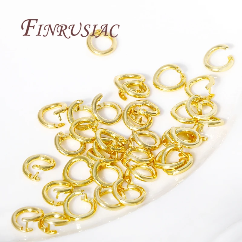 10-30 Teile/los 5,5/7,5mm Single Loop Offene Biegeringe 18K Gold Überzogene Spaltringe Anschlüsse Für Schmuck Machen, Findings Für DIY – Detail 11