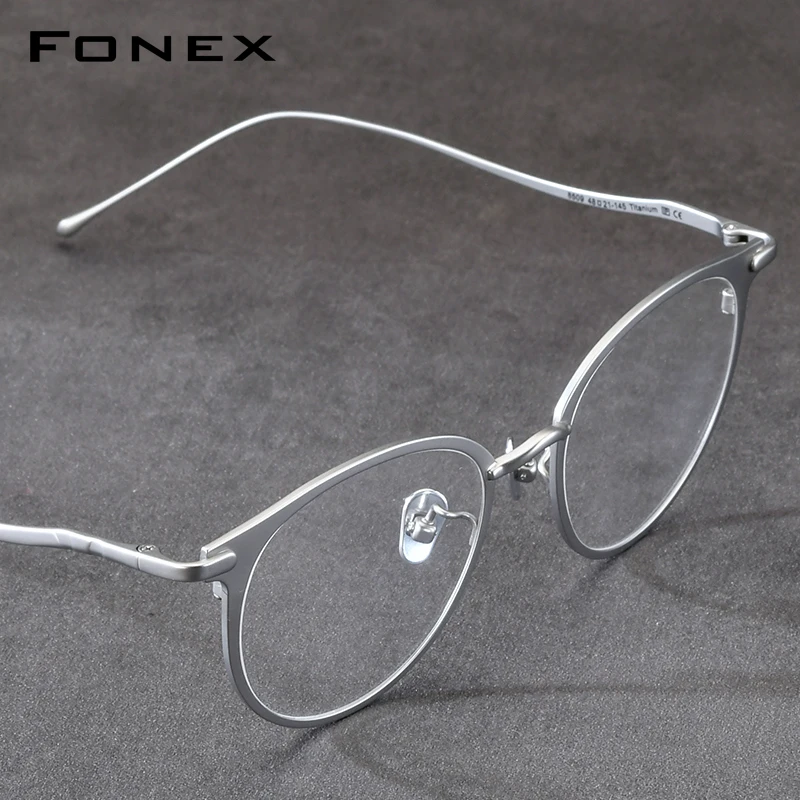 FONEX Pure Titanium Eyeglasses Frames Women Luxury Brand Design Retro Round Glasses Vintage Ultralight Japanese Eyewear 8509