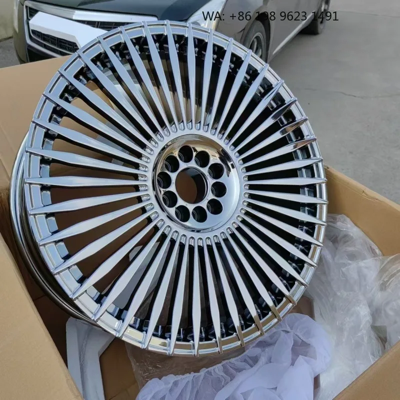 High-end customized deep concave forged alloy wheel hub, multi-inch single-piece sport rims, 5×3 PCD, gold polished finish