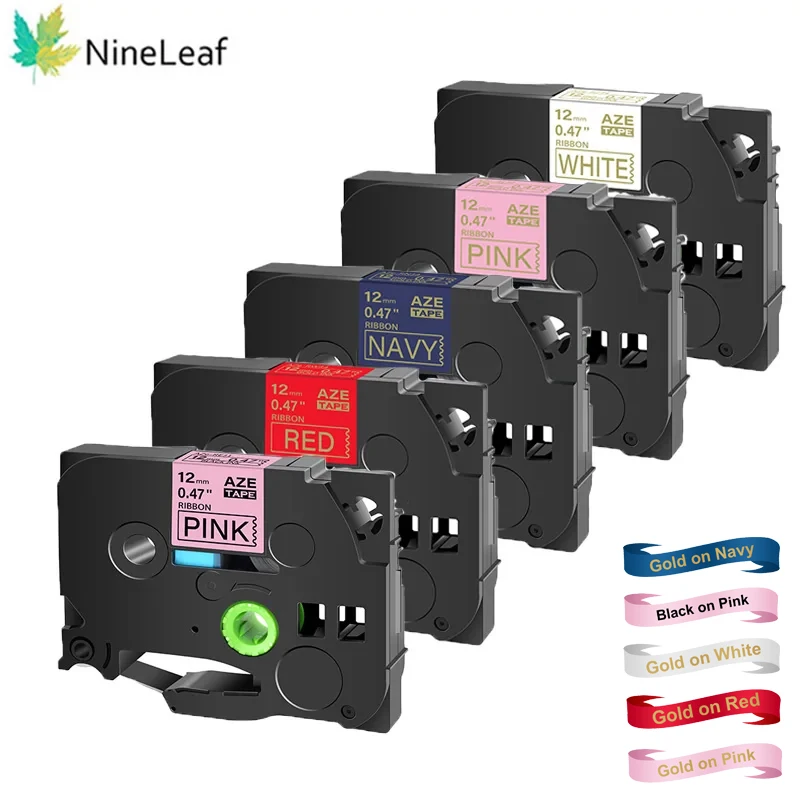 NineLeaf Satin Ribbon Tape 12mm for Brother RN34 RW34 R234 RE34 RE31 Label Tape Compatible for Brother PTH110 Label Printer