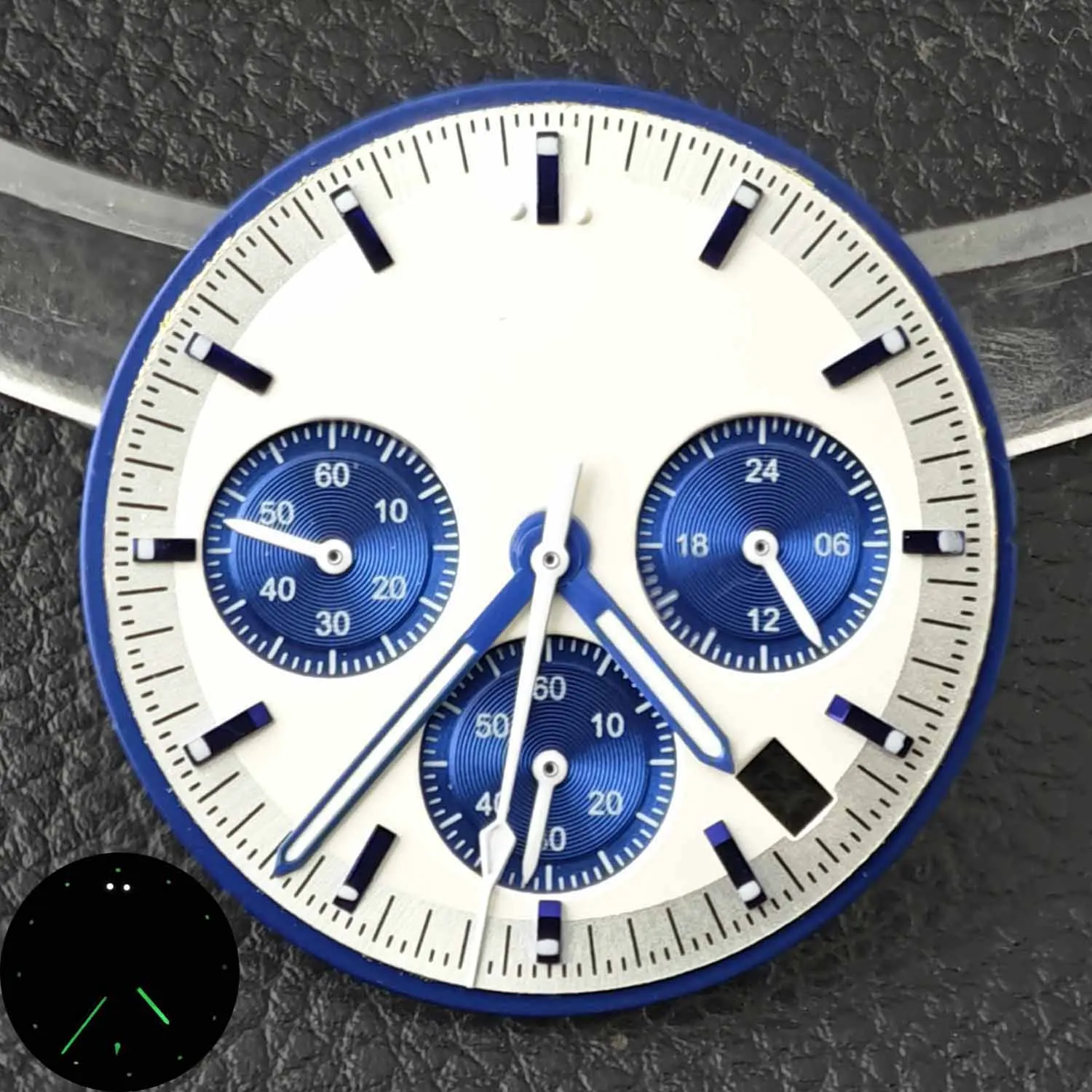 32.5mm VK63 Chronograph Dial Green Luminous Have Pointer Suitable For Vk63 Movement Watch Parts Replace Accessories image 3