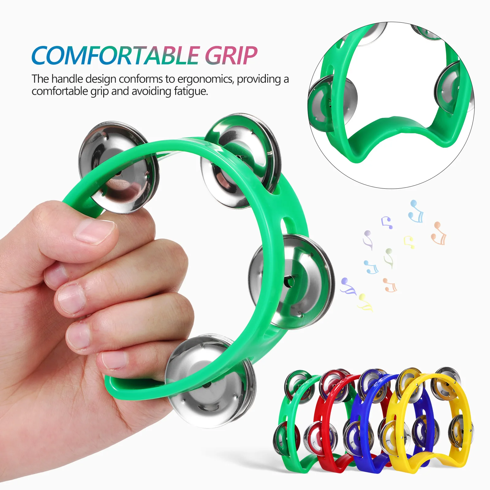 

16pcs Hand Bells Set 4 Colors 8 Pairs Metal Hand Shaking Bell Toys Kids Music Instruments Long Life