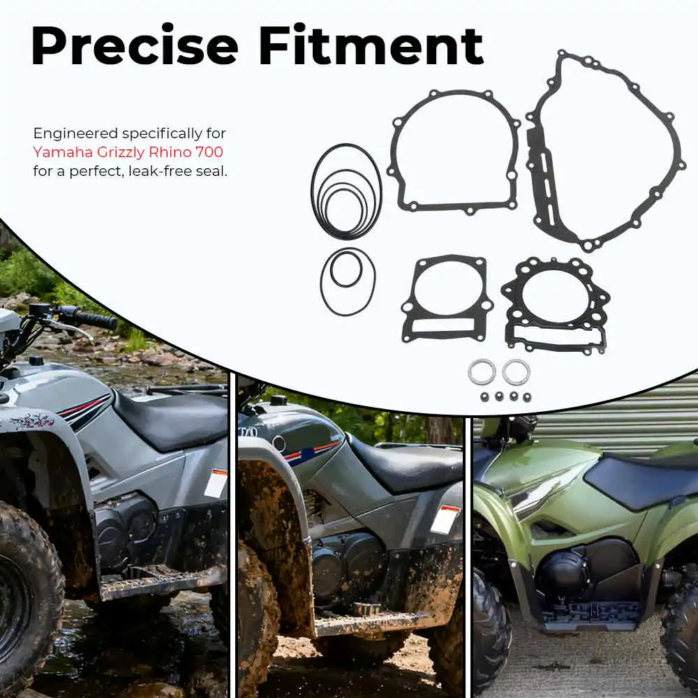 Motorcycle Accessories 1 Set ATV Engine Gasket Kit Top & Bottom End Set For Yamaha Rhino 700 YXR700F 4x4 FI 2008-2009 2011-2013