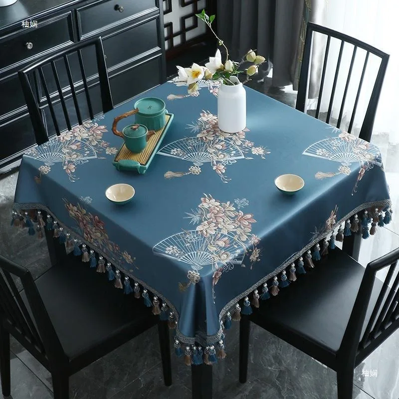 Chinese square tablecloth, light luxury square eight immortals square table household dining table fabric mahjong table cover