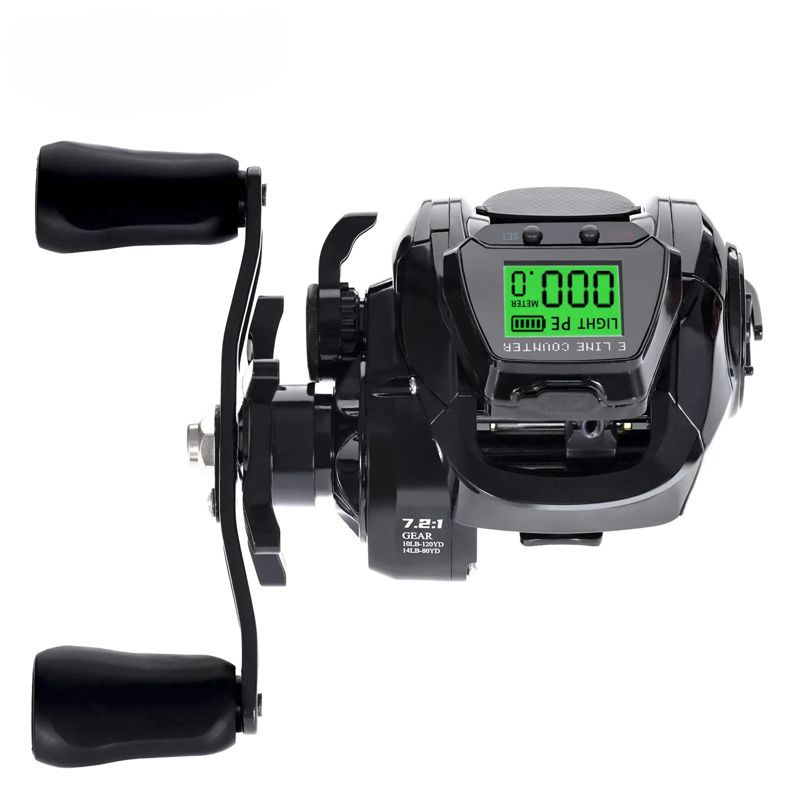 

New Big Led Screen Electronic Baitcasting Fishing Reel High Speed 7.2:1 10kg Saltwater Waterproof Cast Drum Wheel Casting