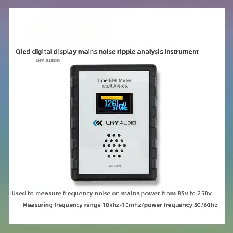 Oled digital display mains noise tester emi measurement instrument wideband ac power voltage meter ripple analyzer